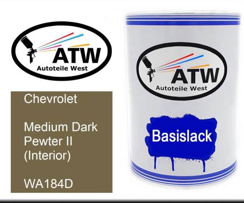 Chevrolet, Medium Dark Pewter II (Interior), WA184D: 500ml Lackdose, von ATW Autoteile West.